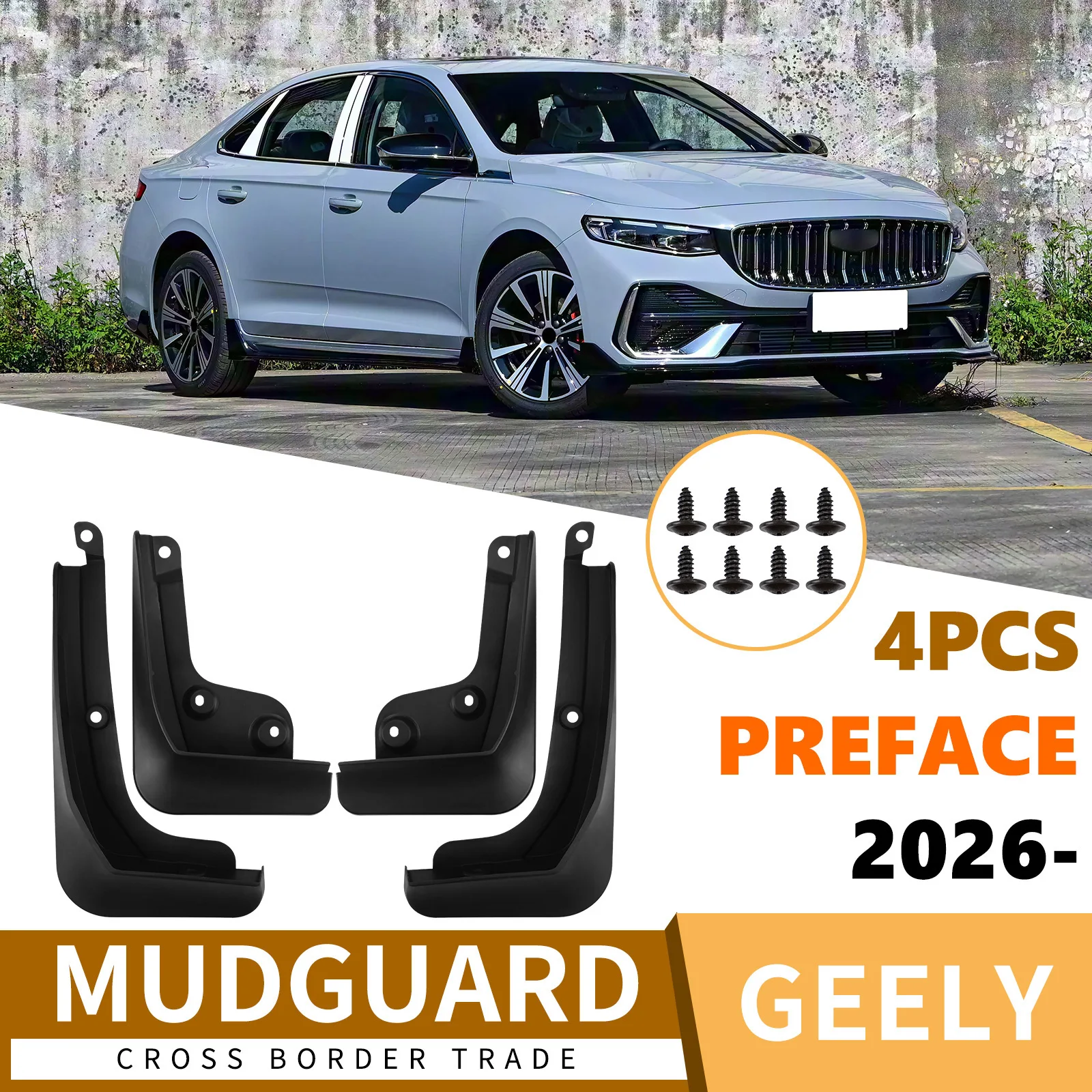 

For 2026 Geely Preface Car Tire Mud Flap Modification Parts Matte Black