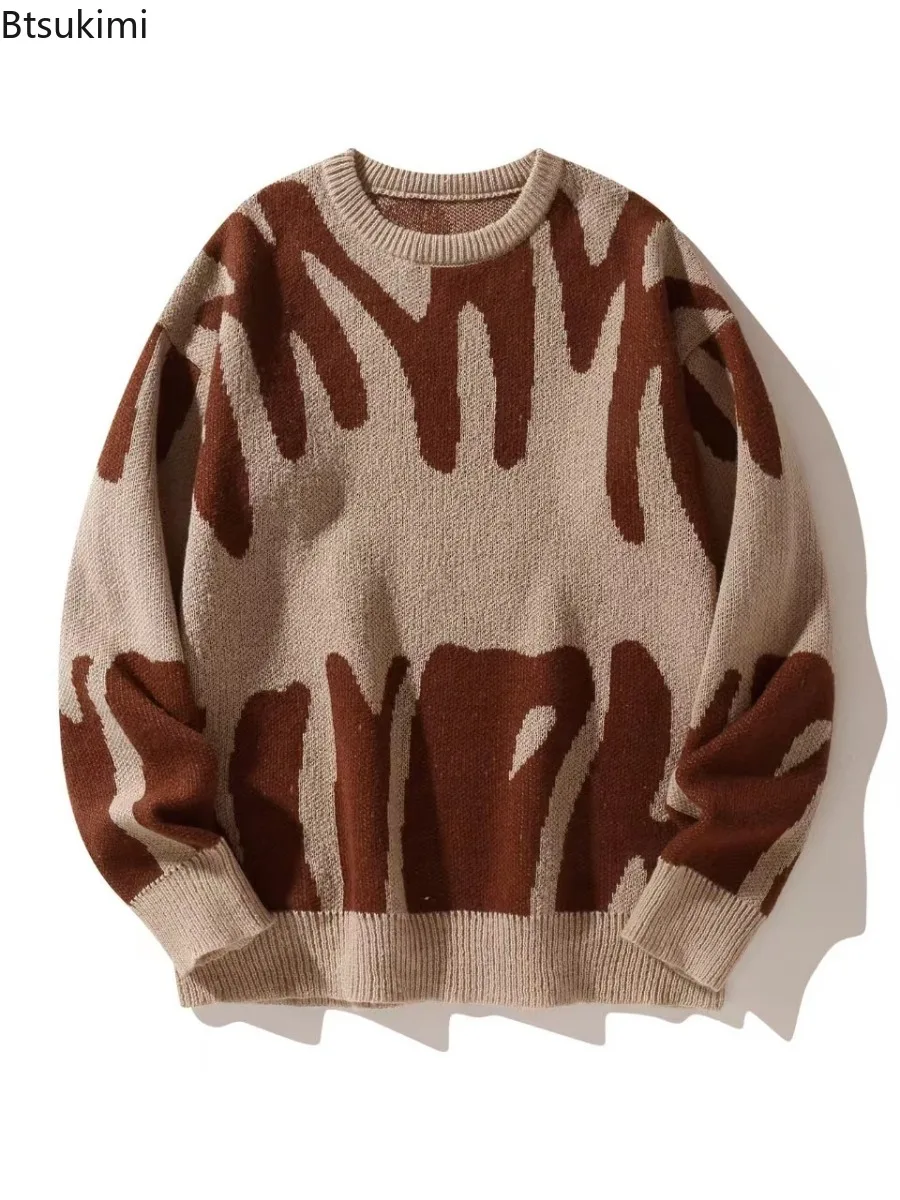 Neue Herbst Winter männer Koreanische Lose Oansatz Gestrickte Pullover Casual Colorblocking Pullover Mann Streetwear Persönlichkeit Stricken Tops