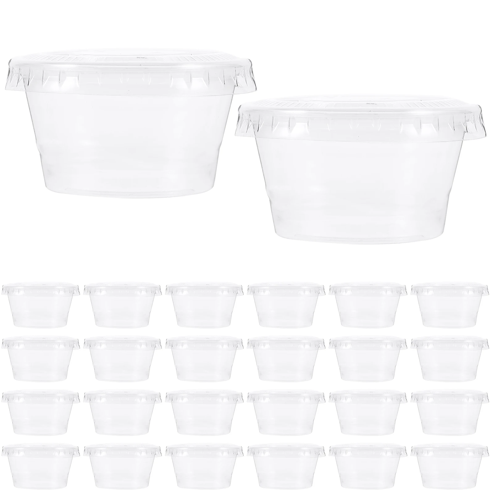 

100 Pcs Disposable Sauce Stackable Condiment Leakproof Transparent Dipping Cups for Parties Restaurants Hotels Small Sauce Cups