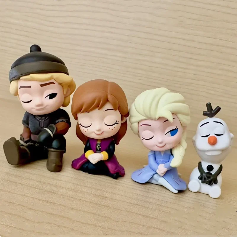 

Japanese Genuine Gacha Scale Model Frozen Shoulder To Shoulder Sitting Posture Doll Anna Elsa Olaf Action Figure Toys