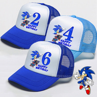 Soniced Baseball Cap Boys Cute Birthday Number 1-10 Years Anime Kawaii Kid Adult Party Hat Outdoor Street Casual Sunshade Summer