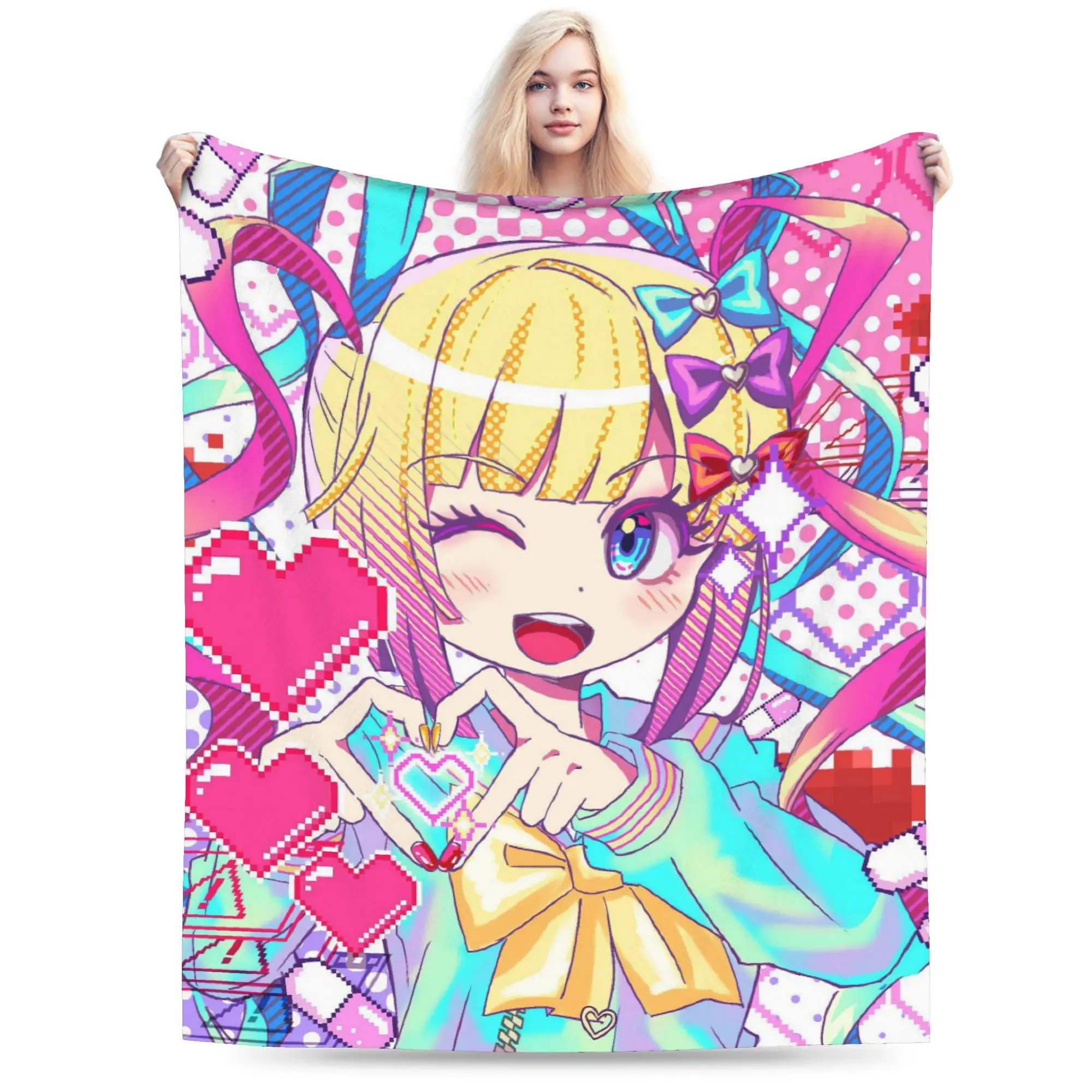 Needy Streamer Overload KAngel Blankets Coral Fleece Plush Spring Autumn Portable Thin Throw Blanket for Bed Plush Thin Quilt