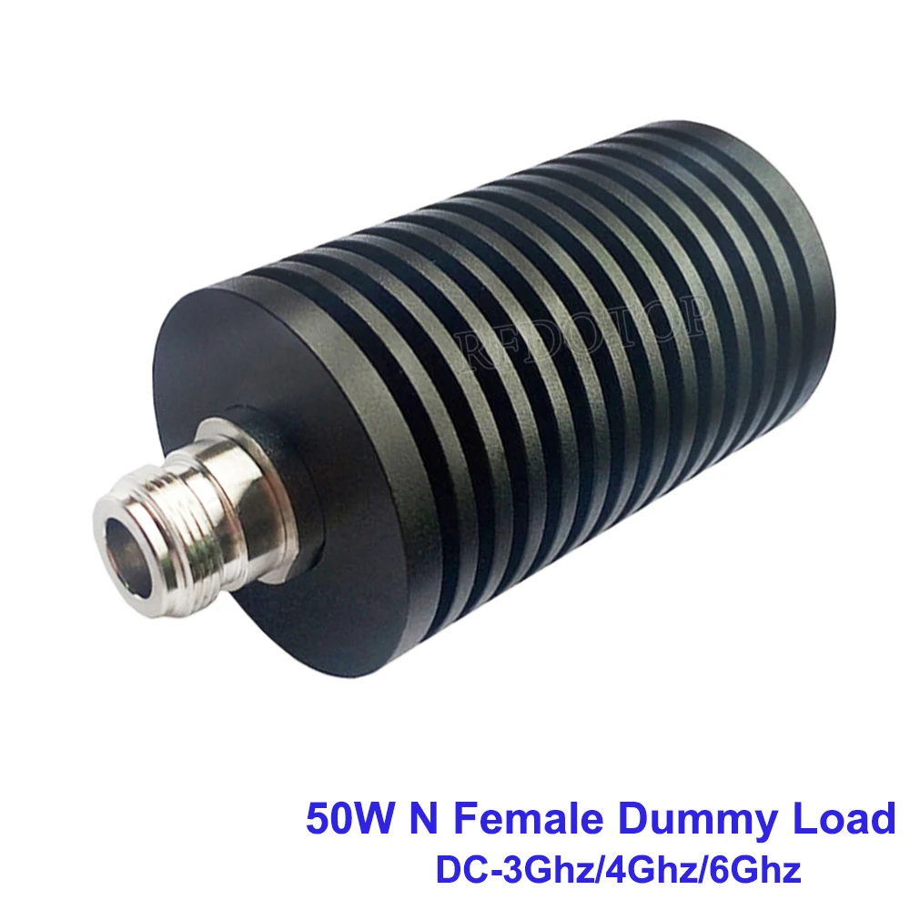 50W L16 N Female Jack Connector DC-3Ghz/4Ghz/6Ghz SWR≤1.20 50 Ohm RF Coaxial Termination Dummy Load Nickel Plated RF Accessories