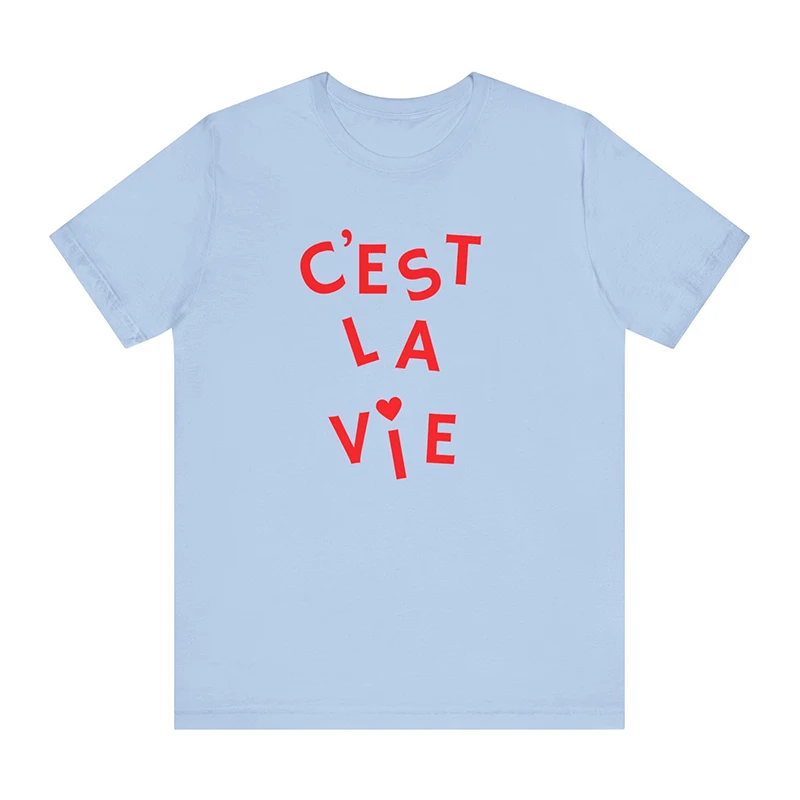 C\'est La Vie Paris T-Shirt Women Cotton High Quality Graphic Tee Summer Fashion Short Sleeve French T-shirt Harajuku Vintage Top