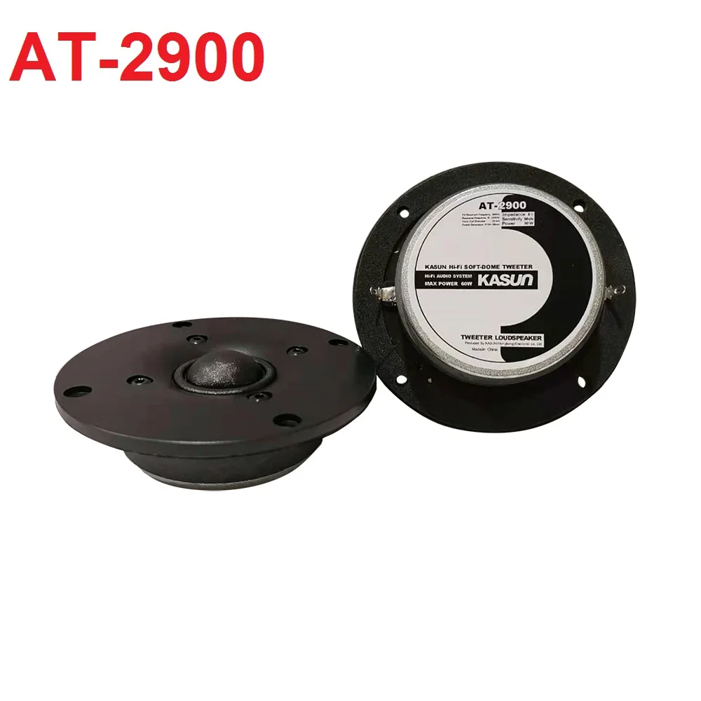 

Original Kasun AT-2900 4'' Hi-Fi Series Home Audio DIY Black Membrane Dome Tweeter Speaker Driver Unit 6ohm/60W Fs=900Hz D104mm