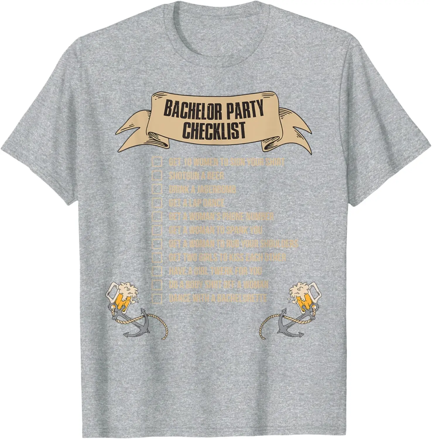 Bachelor Party Checklist T-Shirt