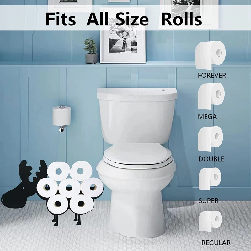 Toilet Paper Holder Paper Rolls Stand Easy Assembly Wall Mount Paper Roll Rack