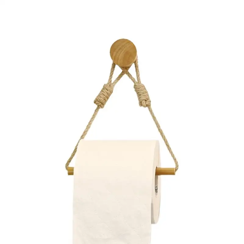

Boho Paper Towel Holder Wall Hangable Rope Paper Towel Dispenser Rustic Hangable Paper Rack For Washroom Bathroom Accessories