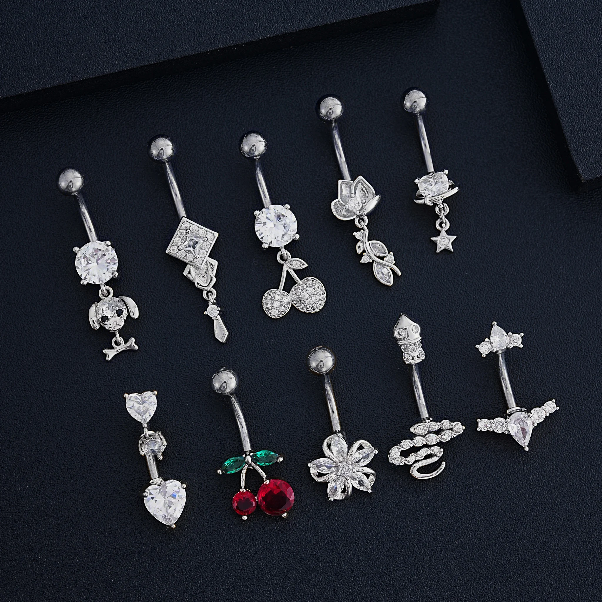 1 Stück Reverse Bar Herz Bauchnabelpiercing Nombril für Frauen Gold Rosa Kristall CZs Gebogene Bauchnabelpiercings Schmuck – Detail 17