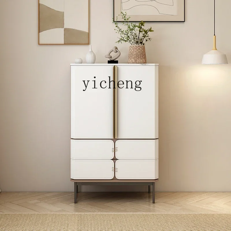 v9.9-TV Cabinet Modern Minimalist Small Apartment Side Cabinet Double Door Living Room Storage Cabinet