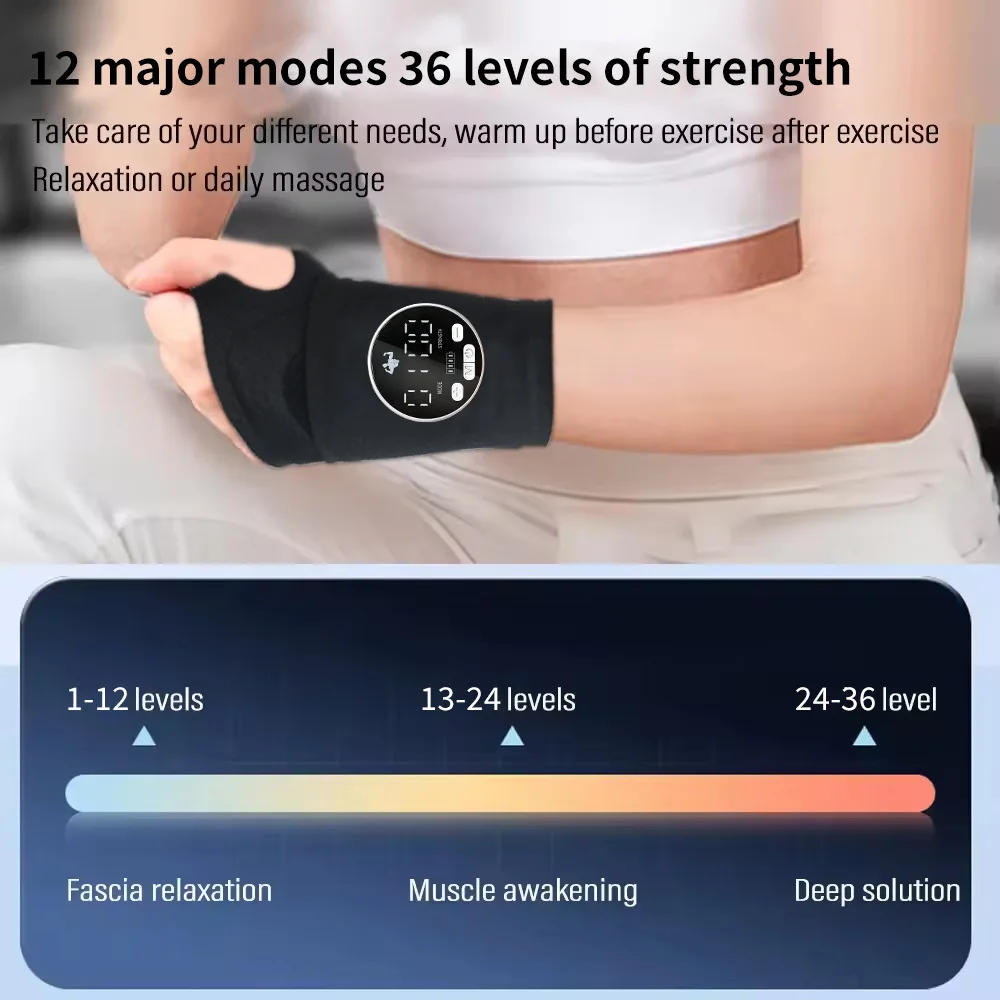 

Hand Massager Wrist Massager EMS Massager for Tendonitis Relief - Heat Vibration Therapy Portable Home Office Use