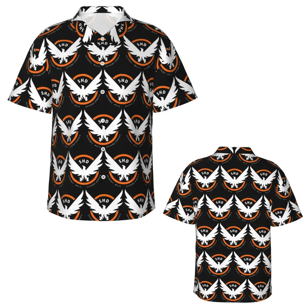 Game Tom Clancys The Division SHD Seal Hawaiian Shirts Fashion Men Short Sleeve Shirt for Summer Beach Men's Lapel Tops view 2