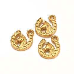 3pcs Fashion Stainless Steel Pendants&Charms Fly Horse Lucky Horseshoe Good Luck Pendants DIY Findings Jewelry Craft Gold Color
