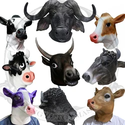 Halloween Latex Cow Head Mask Party Costume Child Adult Cow Head Mask Christmas Props Club Supplies Festival Easter Toys