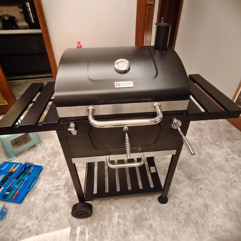 Nuoge حديقة لهب فارس فناء الشواء موقد شواء أمريكي المنزل شواية باربيكيو في الهواء الطلق فيلا فرن الكربون