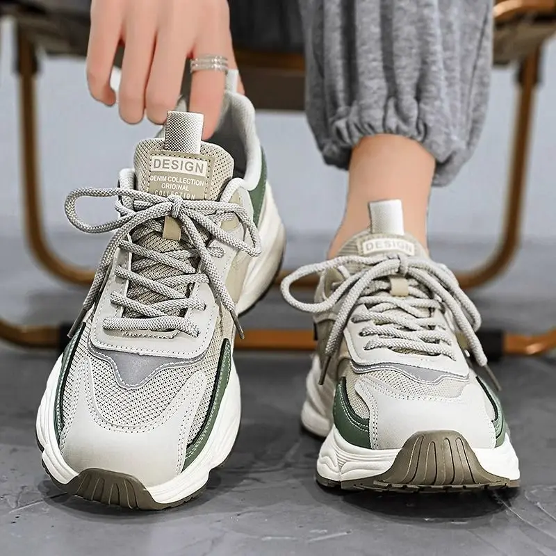 

Men's 2026 Summer Breathable Mesh Chunky Sneakers Casual Student Thick Sole Trendy Sports Shoes