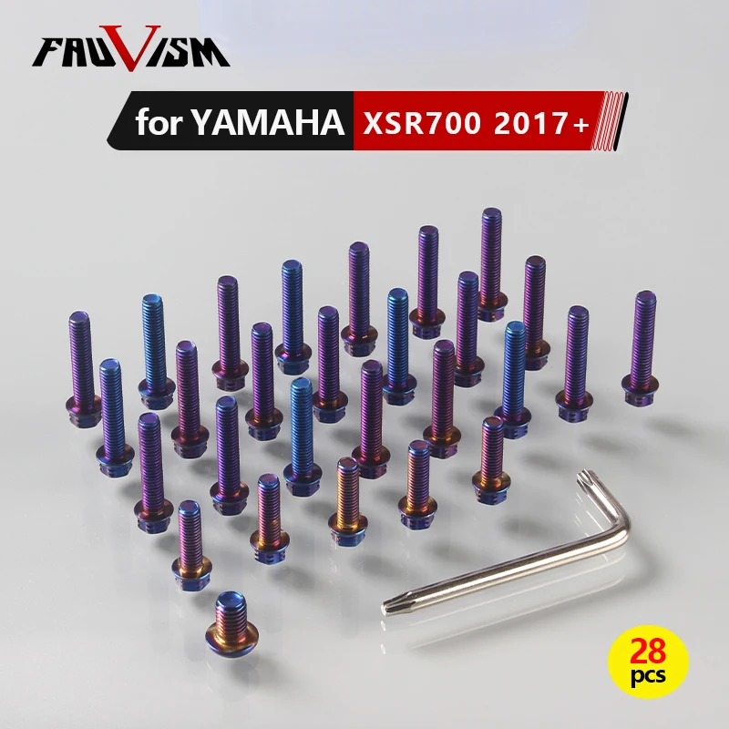 Kit de boulons pour moteur Yamaha XSR700 2016-2024 M6 en acier inoxydable, fixations haute résistance résistantes à la corrosion, boulons d'embrayage, de couvercle d'alternateur et de couvercle de chaîne.