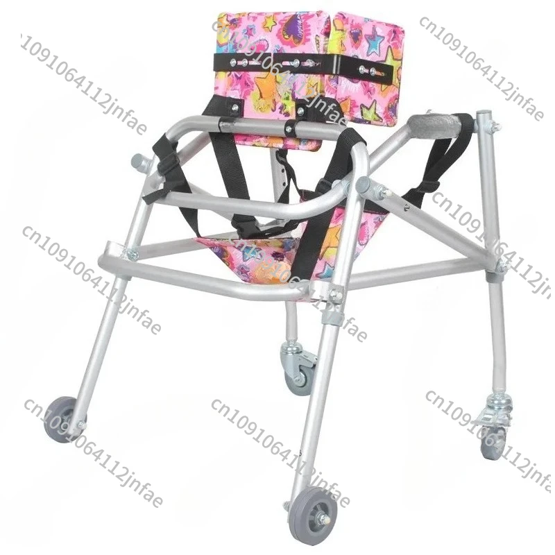 

Foldable Children Rehabilitation Walker With Anti-Tip Design For Disabled Kids Standing Training Frame