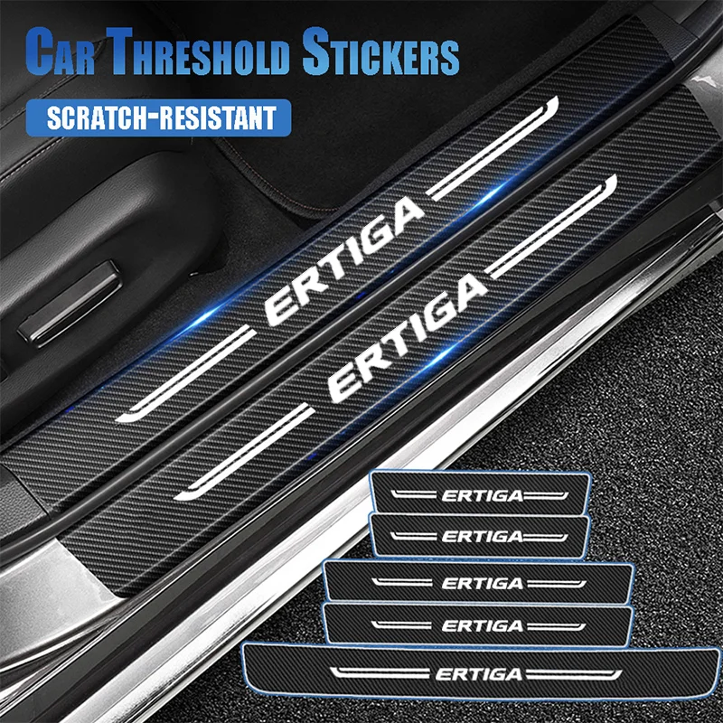 Car Front Rear Door Threshold Sill Stickers for Suzuki ERTIGA Logo 2023 Trunk Bumper Protect Plate Anti Scratch Trim Accessories