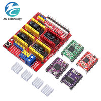 CNC Shield V3 Engraving Machine / 3D Printer / + 4pcs A4988 DRV8825 AT2100 Stepper Motor Driver Expansion Board for Arduino UNO