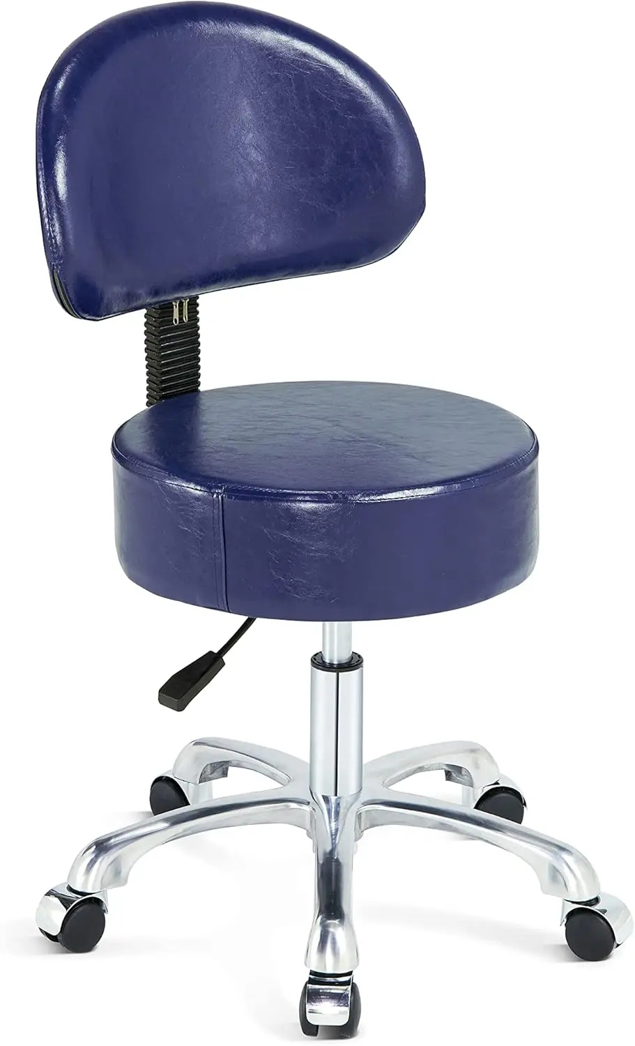 Thick Sturdy Padding With Wheels And Back Support,Swivel Rolling Stool Round Chair,Adjustable Stool For Doctor,Medical,Massage