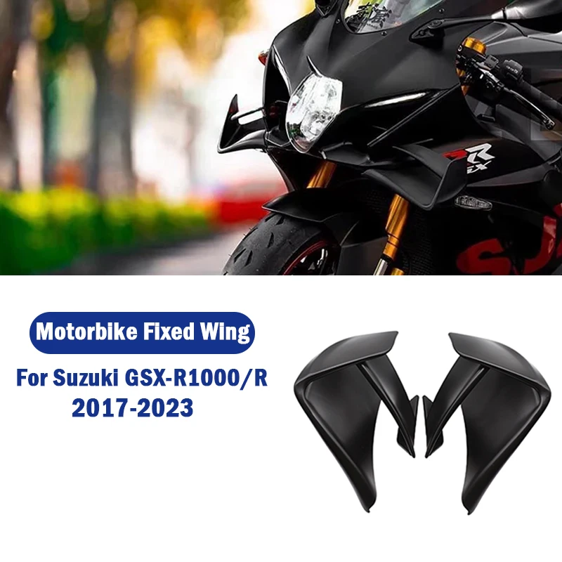 New Fixed Wind Wing For Suzuki GSX-R1000R GSXR1000 2017-2023 Motorcycle Aerodynamic Winglets Windshield Fairings Accessories