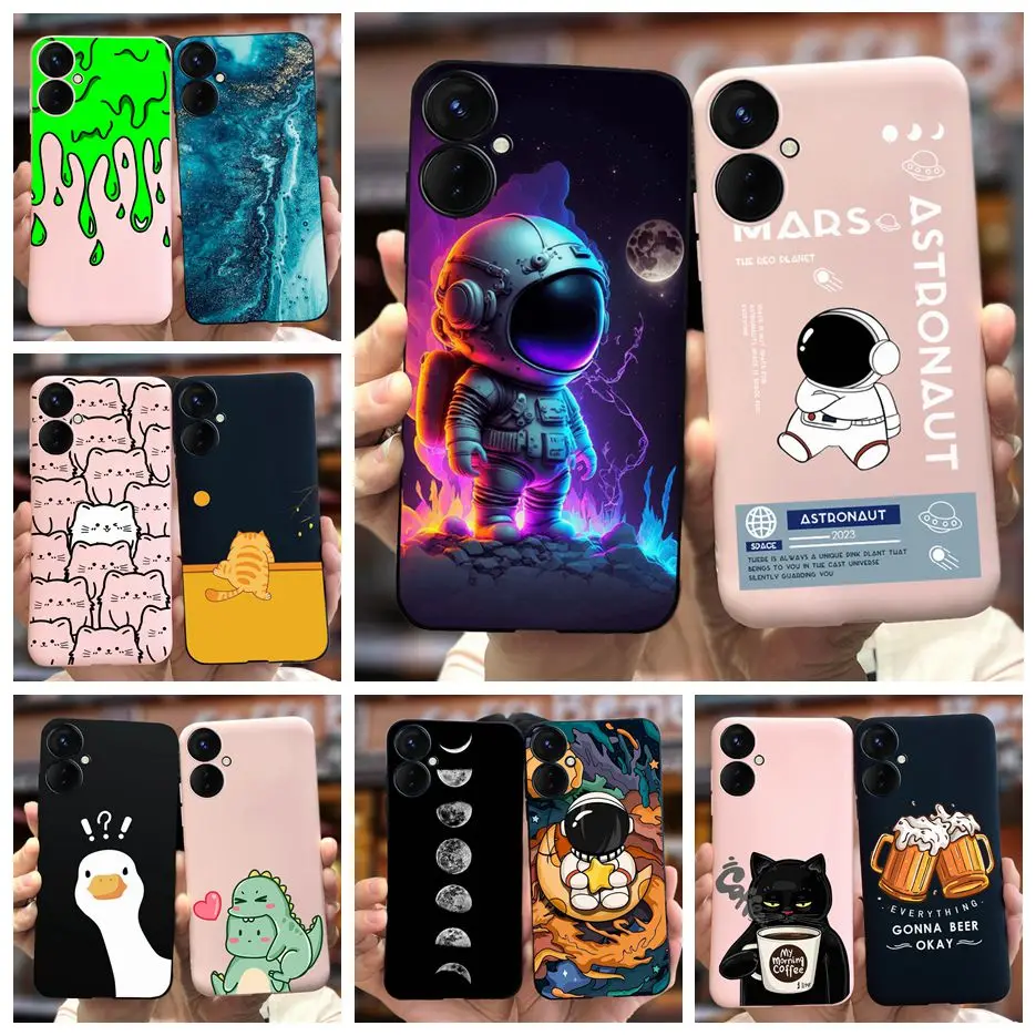 For Tecno Spark 9 Pro Case KH7 KH7n Cute Astronauts Cartoon Cover Soft TPU Phone Case For Tecno Spark 9T Spark9 Pro Shell Bumper