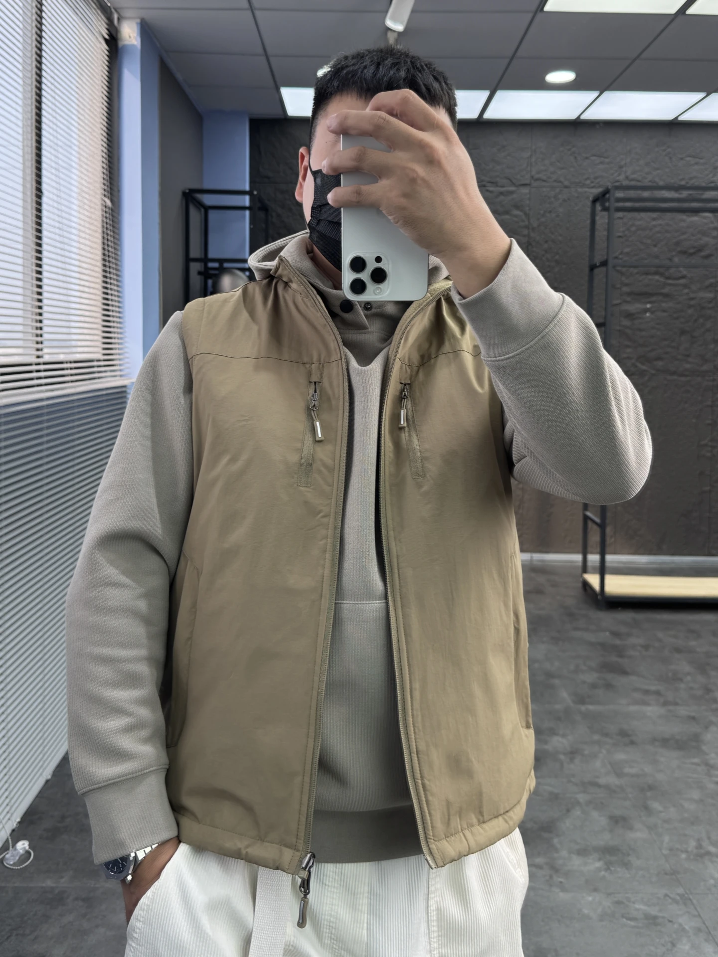 

Svip Sli Double-Sided Wear Men's Outdoor Fce-Lined Thiened Warm Casual Vest Jaet Stand Fit Faion Urban Youth