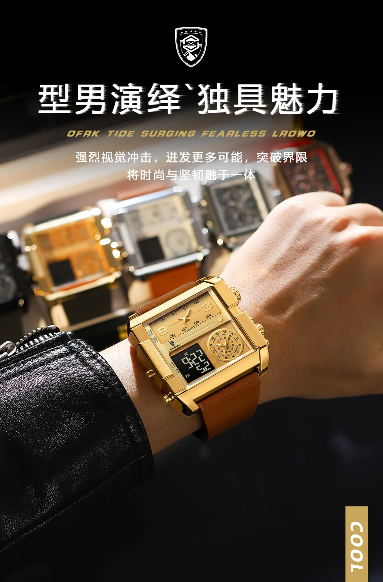 

Модные мужские наручные часы, водонепроницаемые светящиеся мужские часы с датой недели, цифровые многофункциональные роскошные кварцевые мужские часы Reloj