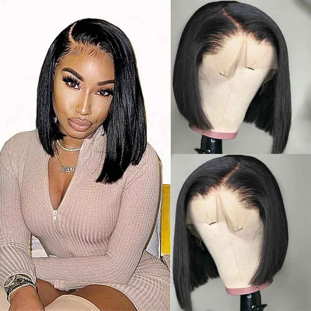 

Hot Sale Short BOB Wig T Part Side Part Bob Wigs Lace Frontal Cuticle Aligned Pre Plucked Perruques Bob Court Cheveux Humains