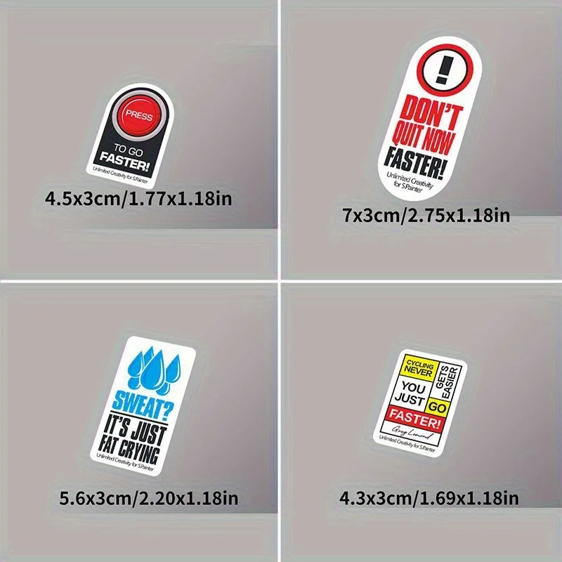 1pc 2D Flat Cycling Motivational Vinyl Stickers Waterproof Sunproof Decals for Motorcycle Helmet MTB Scratch Cover