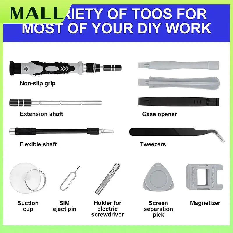 MALL Mini Precision Screwdriver Set Magnetic, 115 In 1 Electronic Repair Tool Kit For Iphone,Computer,Laptop,Ect.