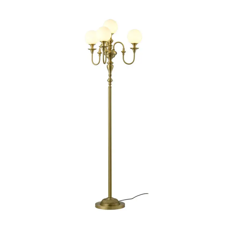 

French medieval floor lamp, living room vertical floor lamp, simple retro bedroom bedside lamp, high-end all-copper lamp