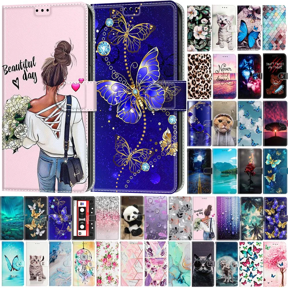 Butterfly Pattern Wallet Flip Case For Samsung Galaxy S23 Plus S24 Ultra Magnetic Leather Phone Back Cover