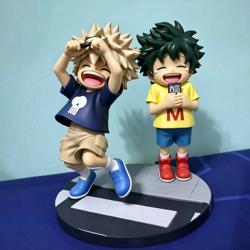 Set de figuras de la infancia de My Hero Academia: Izuku y Bakugo, figura de anime, decoración para escritorio, modelo coleccionable, regalo para los amantes del anime.