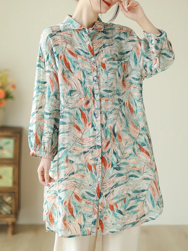 

Ретро-платье Le Print из хлопка и льна с длинным рукавом для женщин, весна-лето, легкое, элегантное, антивозрастное, миди