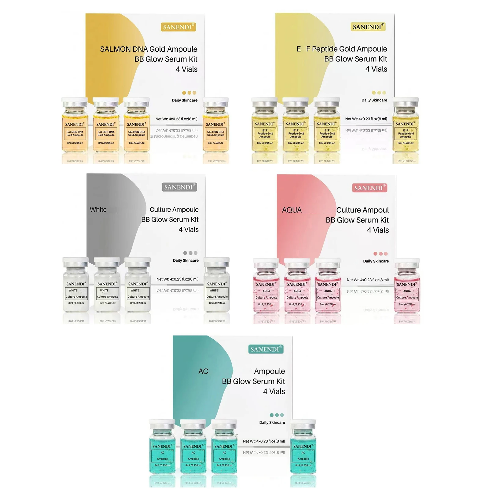 Zdjęcie 6: 4/12 Fiolki Serum DNA z Łososia BBGLOW AQUA Kwas Hialuronowy Esencja do Pielęgnacji Twarzy Nawilżający Płyn Roztwór SANENDI Koreańska Pielęgnacja Skóry