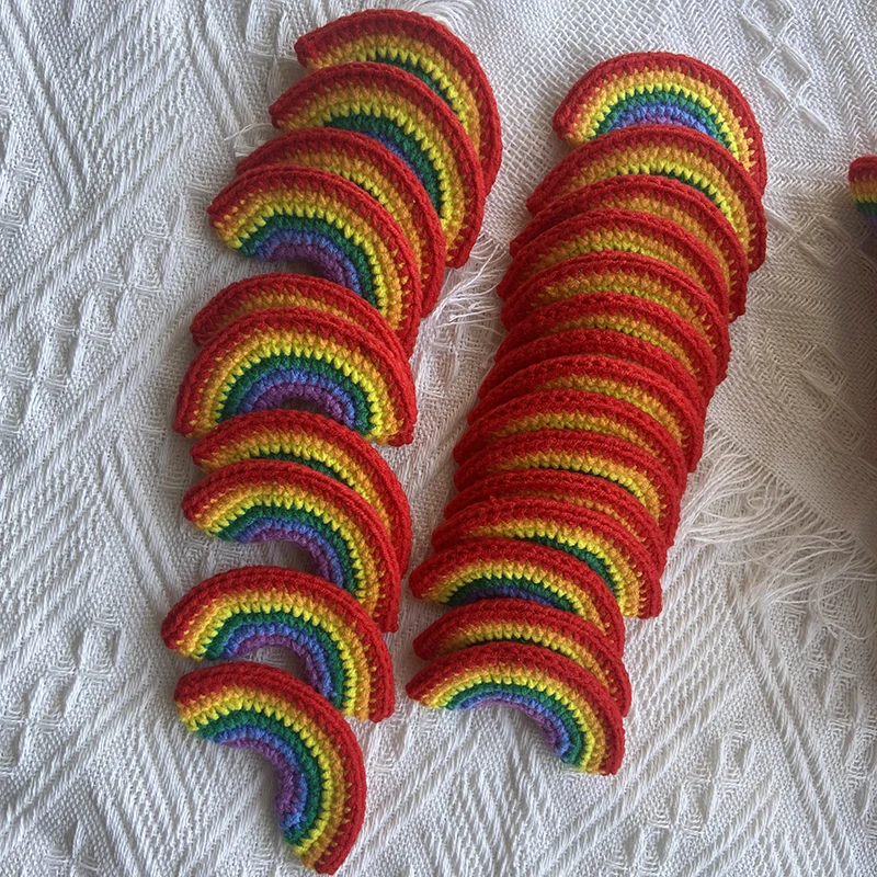 15PCS Crochet Rainbow Of Seven Colors  6.5cm (2.56 inches) Exquisite Craftsmanship&Sewing Supplies (Semi finished) Wholesale