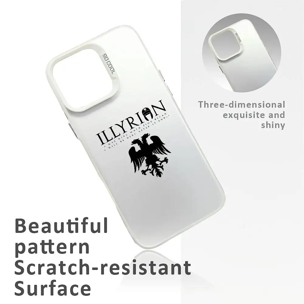 ألبانيا العلم شعار كول جراب هاتف آيفون 16 15 14 13 12 11 زائد برو ماكس متعدد الألوان أورورا الليزر للصدمات فوندا غطاء