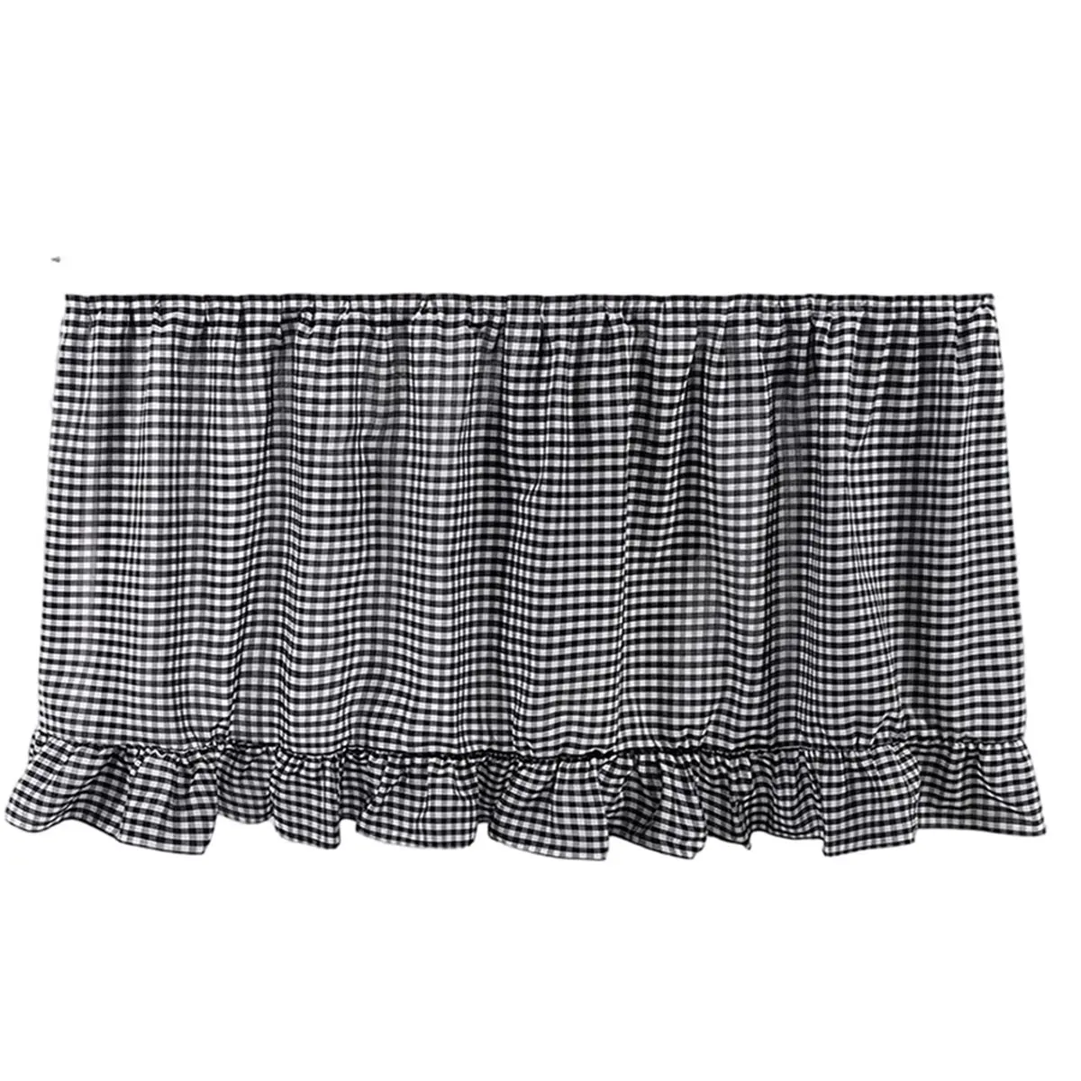 6ft Black White Checkered Gingham Table Skirt Ruffle Tablecloth for Classroom Decor