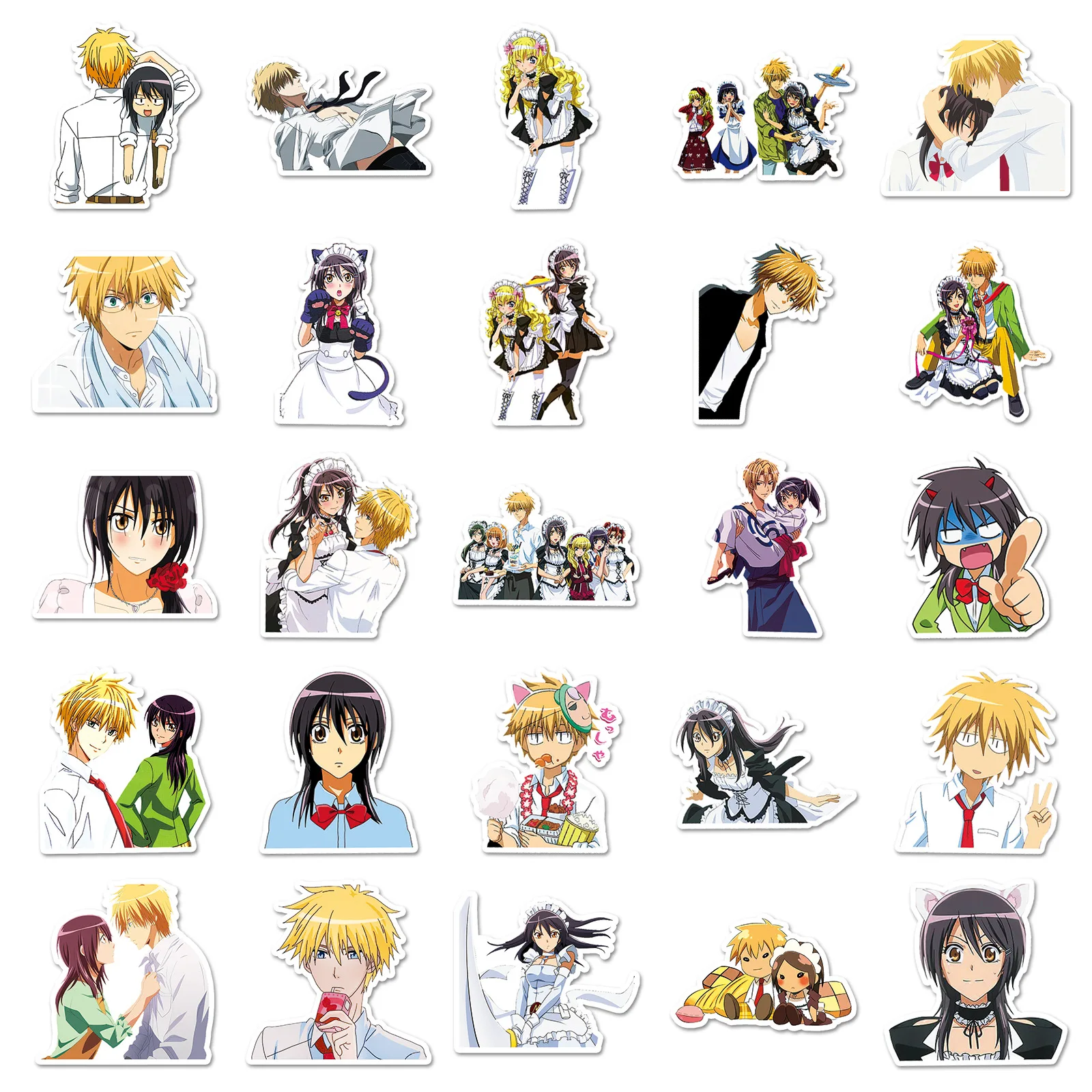 50 Pcs Maid-sama Anime Cartoon Stickers Anime Peripherals Cute DIY Graffiti Notebook Tablet Computer Water Cup Decor Toys