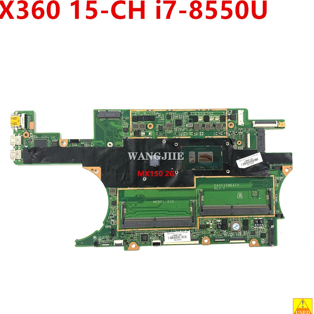 DA0X35MBAF0 Voor Hp Spectre Refurb X360 15T-CH000 15-CH Laptop Moederbord L15596-001 L15596-601 SR3LC I7-8550U + MX150 2G