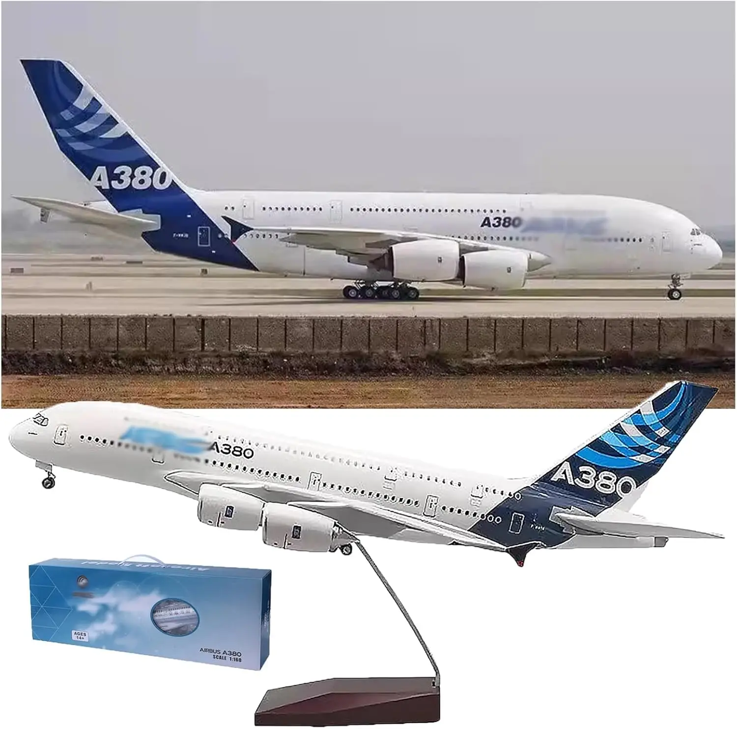 

1:160 A380 Prototype Aircraft Civil Aviation Prototype Airplane Model Diecast Resin Plane For Collection Display Toys Gifts