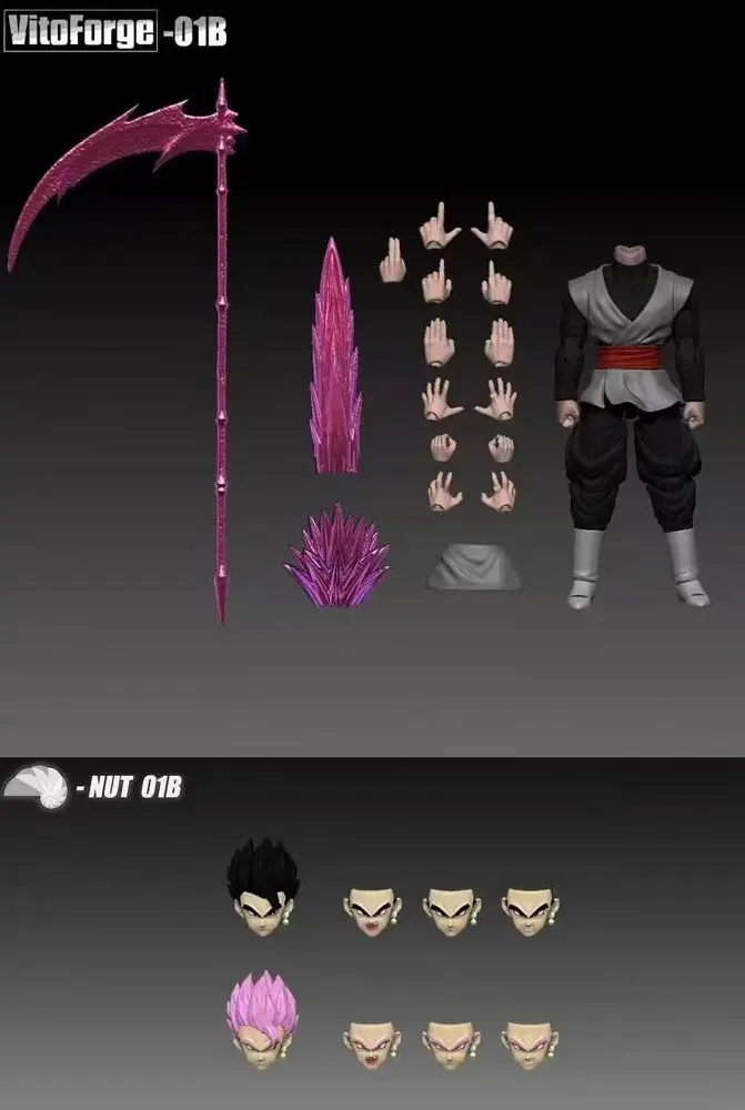 Nueva figura de acción VitoForge The Scythe Lord Dragon Ball Black Goku Zamas Super Saiyan Anime figuras colección modelo juguetes regalos