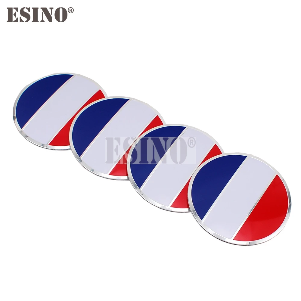 

4 x France Flag 3D Metal Chrome Aluminium Alloy Wheel Center Cap Stickers Wheel Hub Cap Decals 3D Emblems Badges