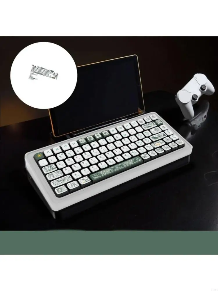 CORA Ergonomic Keycaps Mechanical Keyboard PBT Keycaps for 61 65 75 98 104 Layout Keyboard Gaming Accessories Collection Gift
