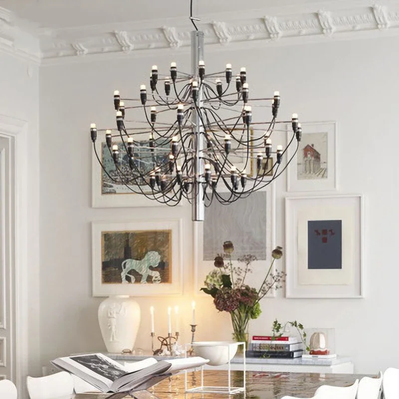 Italian 2097 Suspension Lamp Designer Tree Branch Chandelier Gold Black Silver Chrome Chandelier Cafe Lighting