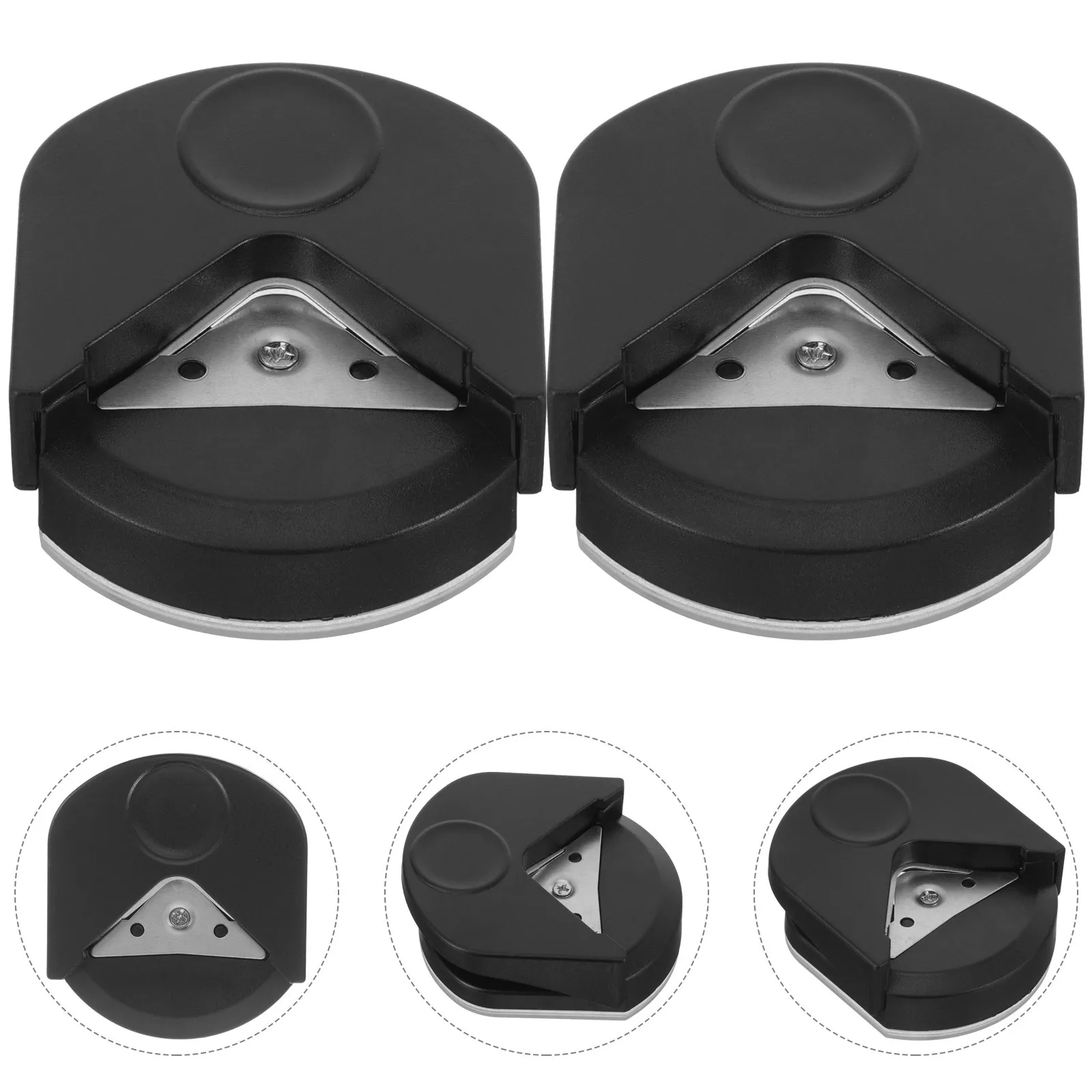 2Pcs Paper Rounder Punch Clean Rounded Cuts Photo Trimmer Stainless Steel R4 Radius Scrap Holder