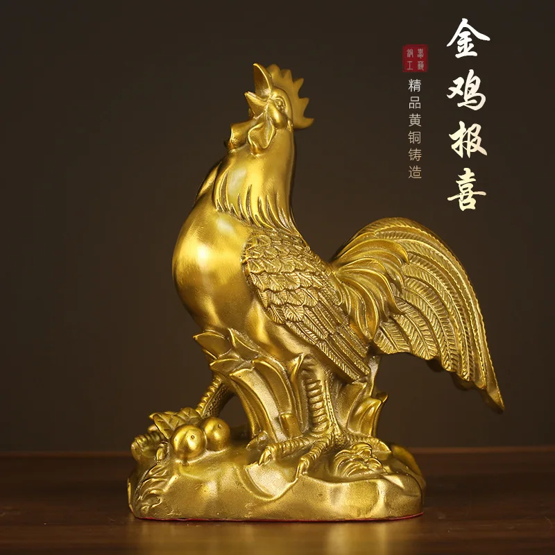 Copper roaring rooster Statue animal rooster Statue Office Home Decor Gift for Desk Ornament