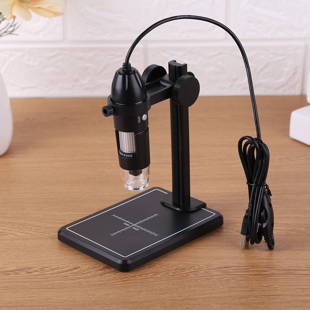 

1600X USB Digital Microscope with 8 LED & Lift Stand Electronic Microscope Endoscope Zoom Camera Magnifier for PC